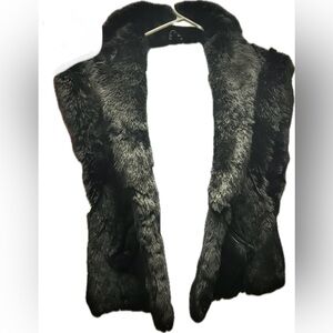 Black Rabbits Fur Vest